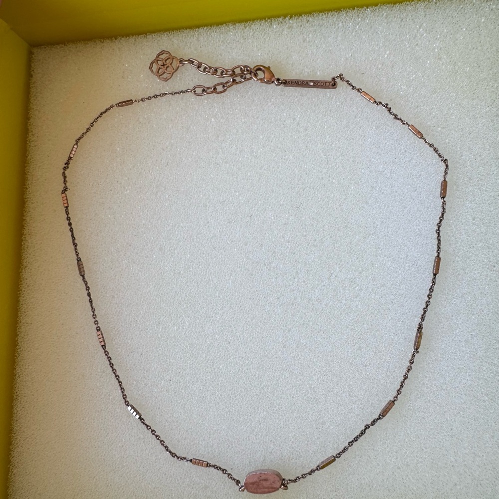 Kendra Scott Pendant Necklace with Rose Gold Chain and Stone Accent